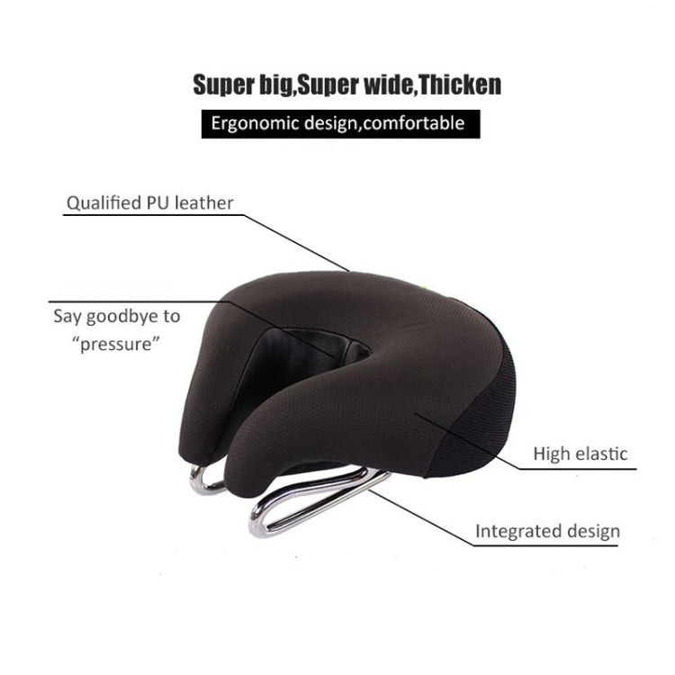 No-Nose Bicycle Saddle for Mountain Bikes with Thick Soft Padding (Blue)