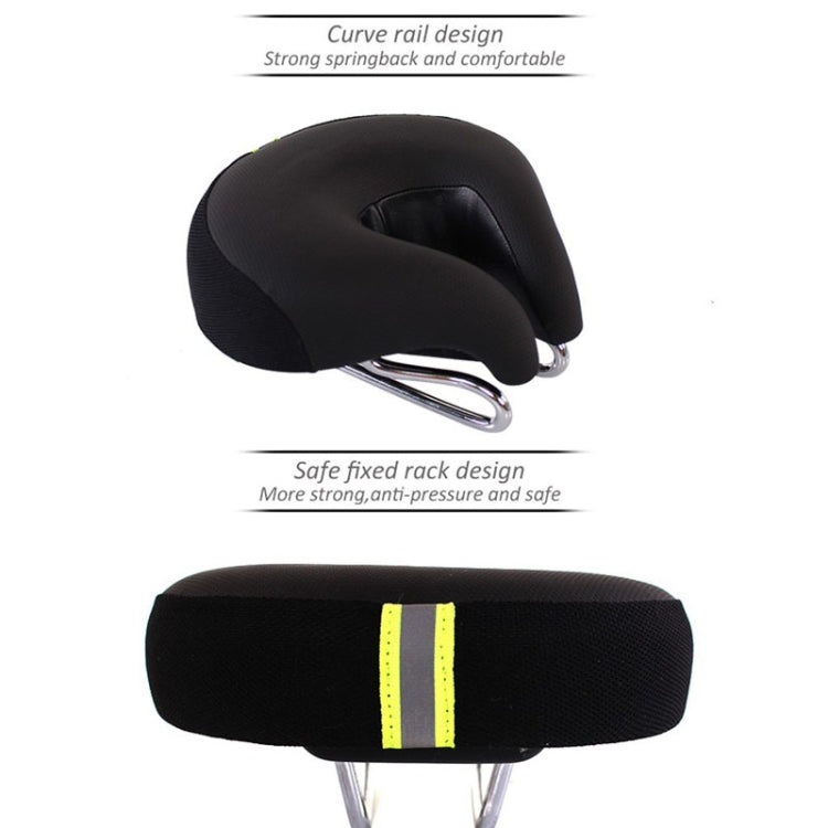 No-Nose Bicycle Saddle for Mountain Bikes with Thick Soft Padding (Blue)