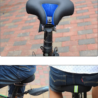 No-Nose Bicycle Saddle for Mountain Bikes with Thick Soft Padding (Blue)