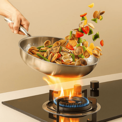 Premium Scratch-Resistant Titanium Frying Pan 2.0 - Coating-Free Design for Perfect Frying Results