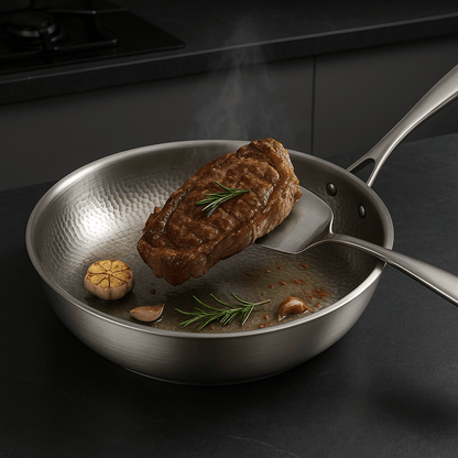 Premium Titanium Frying Pan – High-Quality Uncoated Cookware for All Stove Types