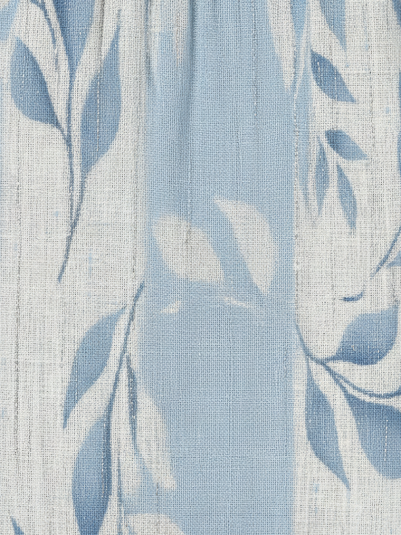 Women's Sleeveless Blue Leaf Print Sundress | Midi