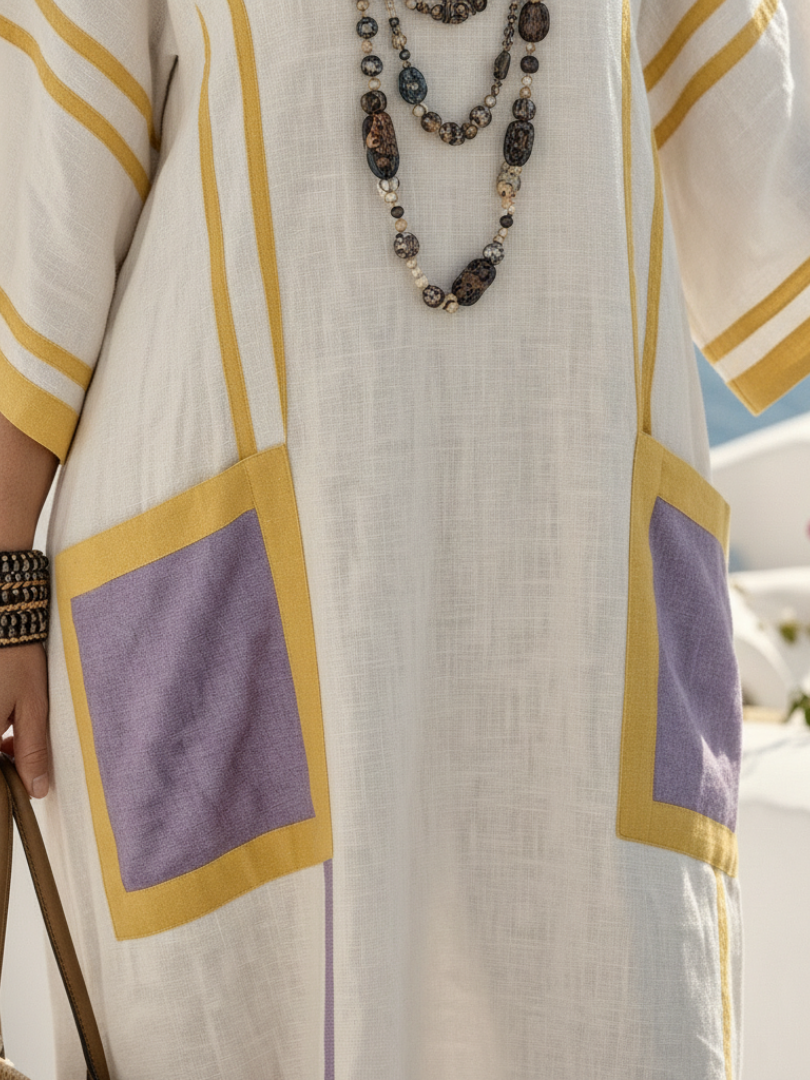 Women's V-Neck Bohemian Summer Dress | with Pockets