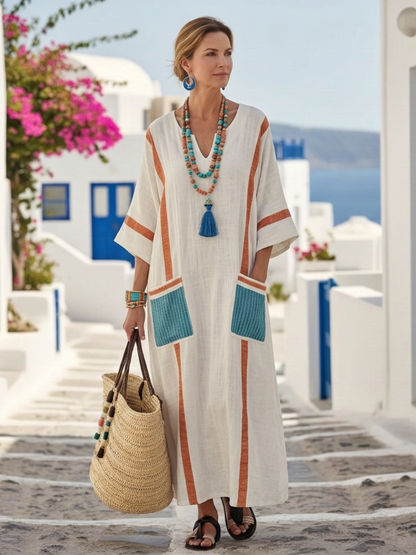 Women's Boho Summer Maxi Dress | with Pockets