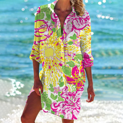 Women’s Casual Loose Fit Shirt Dress | Long Sleeve