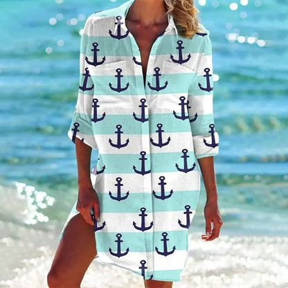 Women’s Casual Loose Fit Shirt Dress | Long Sleeve