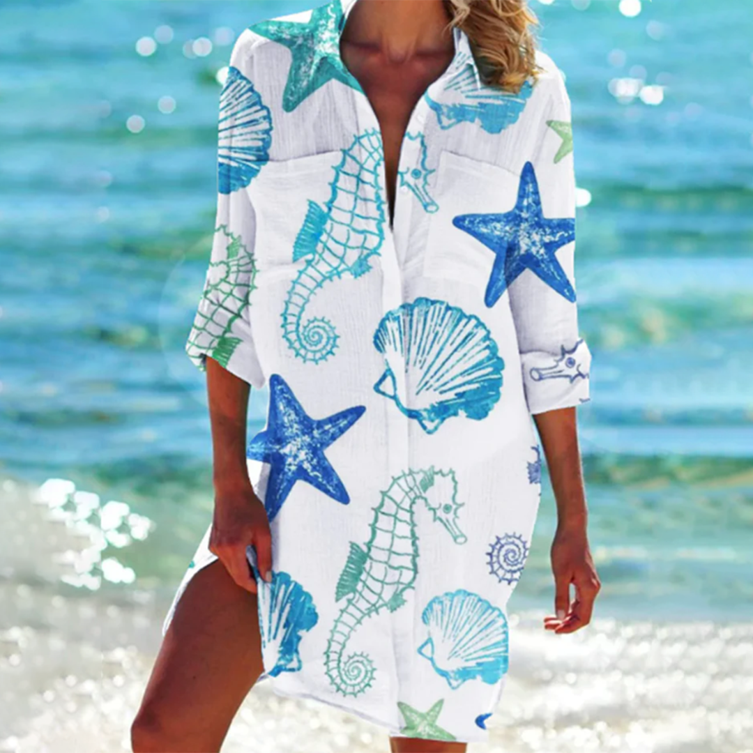 Women’s Casual Loose Fit Shirt Dress | Long Sleeve