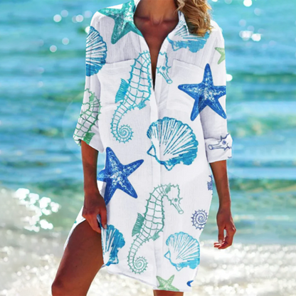 Women’s Casual Loose Fit Shirt Dress | Long Sleeve