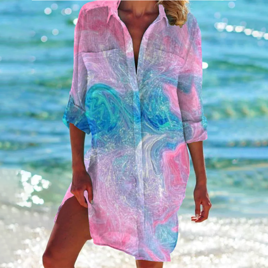 Women’s Casual Loose Fit Shirt Dress | Long Sleeve