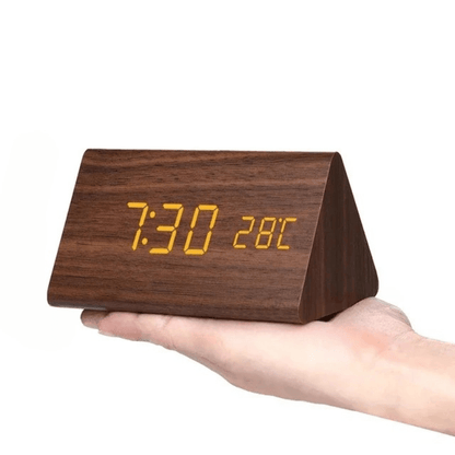 LED Wood Clock with Voice Control for Stylish Time Display