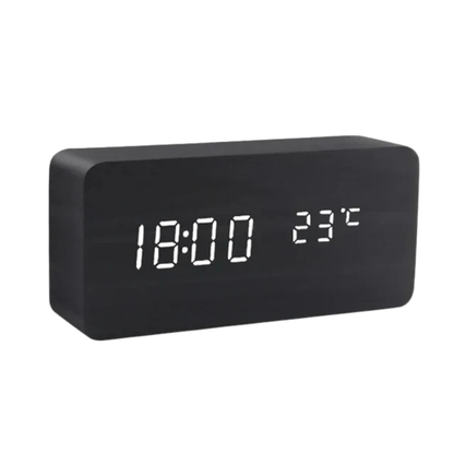 LED Wood Clock with Voice Control for Stylish Time Display