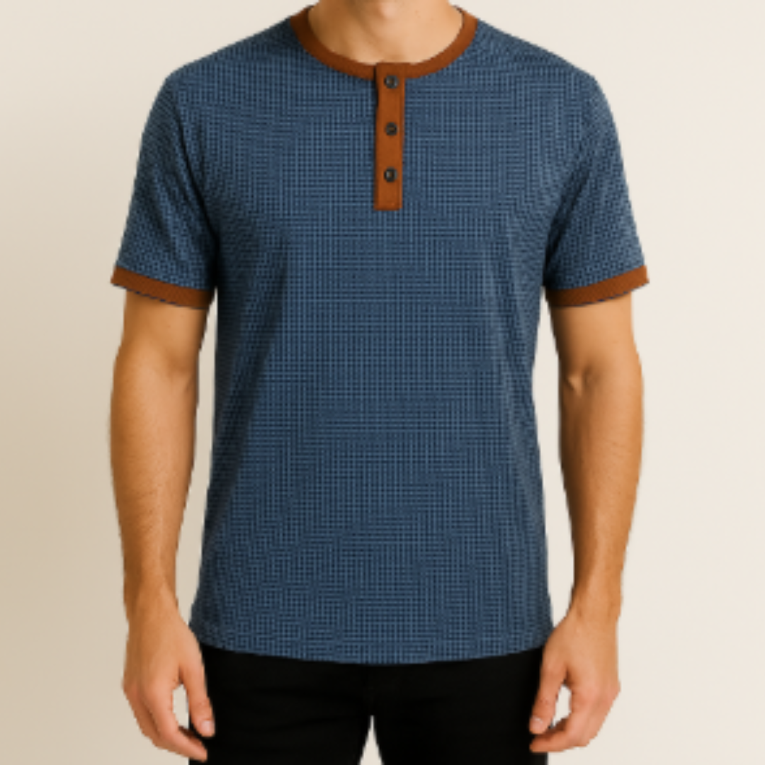 Men's Casual Henley Shirt | Short Sleeve