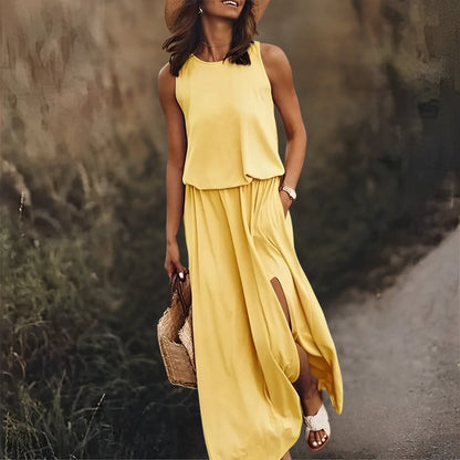 Women's Summer Dress with Side Slit | Maxi