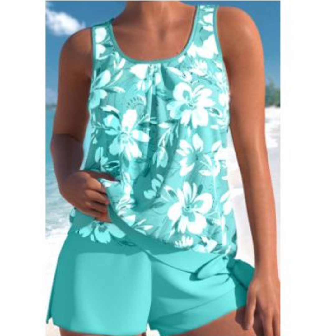 Women's Floral Print Tankini Set | Two-Piece