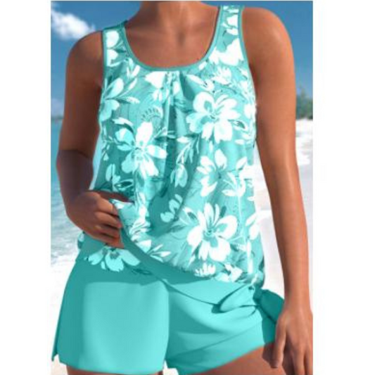 Women's Floral Print Tankini Set | Two-Piece