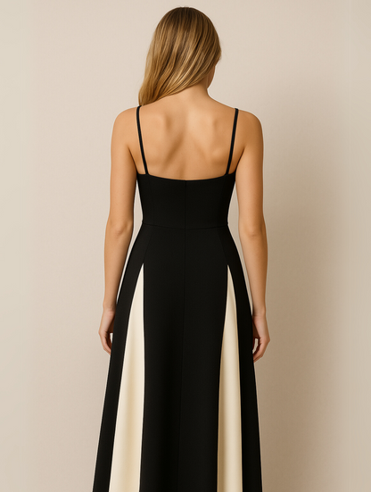 Women's Two-Tone Pleated Evening Gown | Sweetheart Neckline