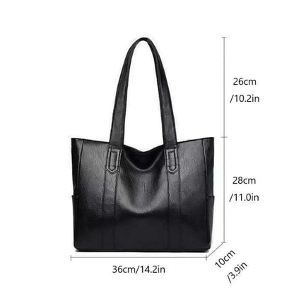 Elegant Leather Shoulder Bag with Retro Touch and Smooth Surface