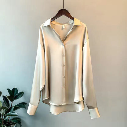 Women's Formal Long Sleeve Blouse with Collar | Loose Fit