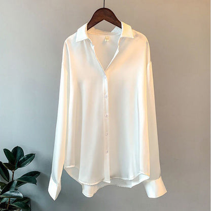 Women's Formal Long Sleeve Blouse with Collar | Loose Fit