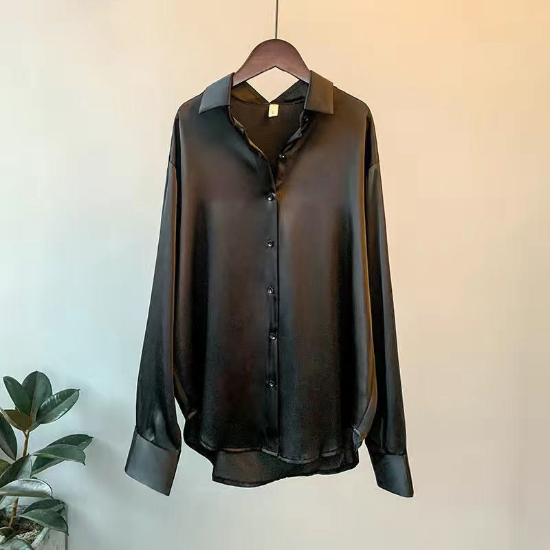 Women's Formal Long Sleeve Blouse with Collar | Loose Fit