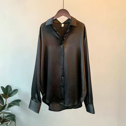 Women's Formal Long Sleeve Blouse with Collar | Loose Fit