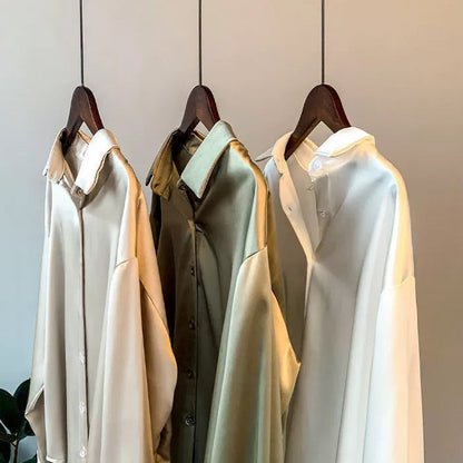Women's Formal Long Sleeve Blouse with Collar | Loose Fit