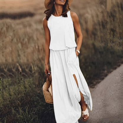 Women's Summer Dress with Side Slit | Maxi