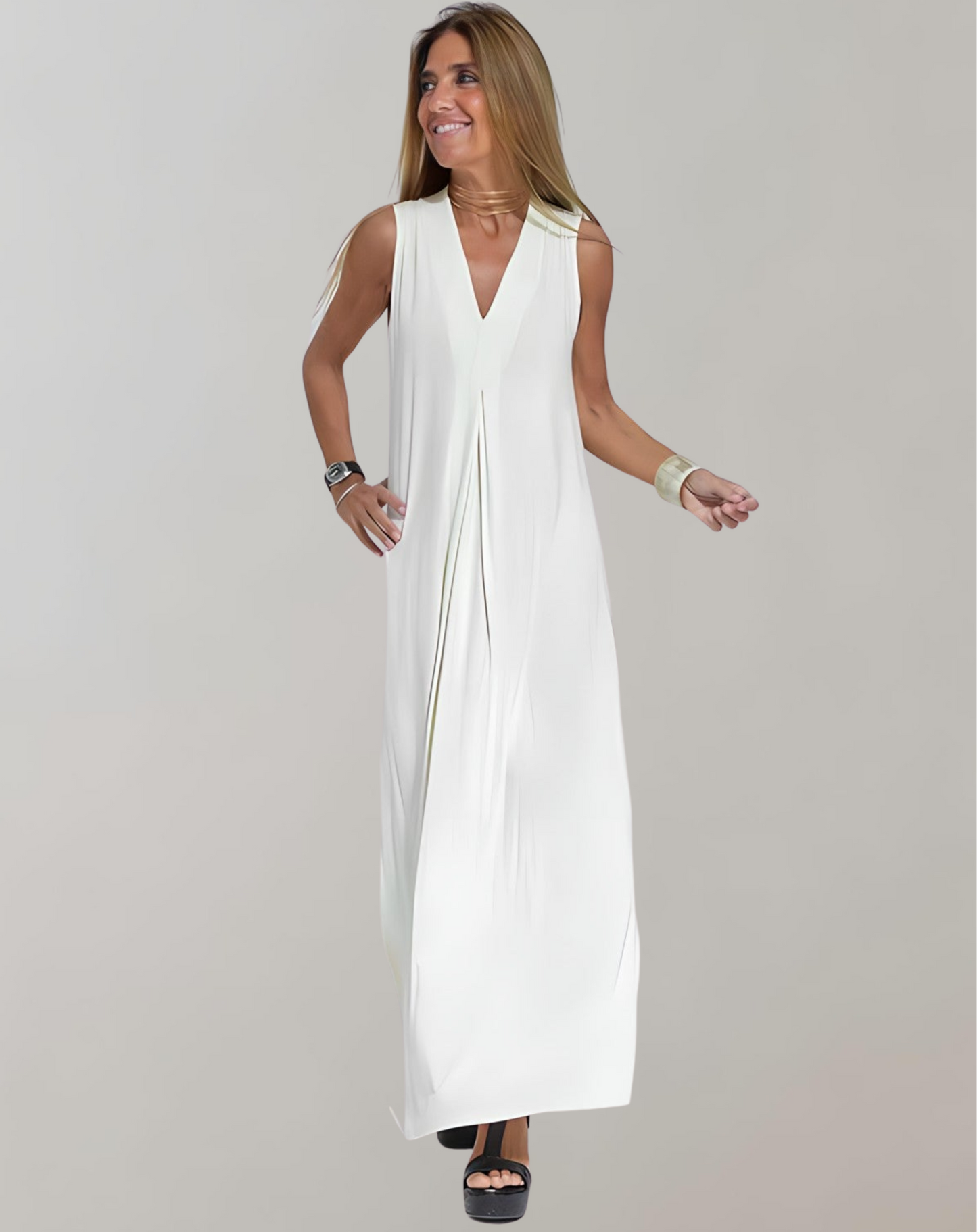 Women's Sleeveless V-Neck Maxi Dress | Summer