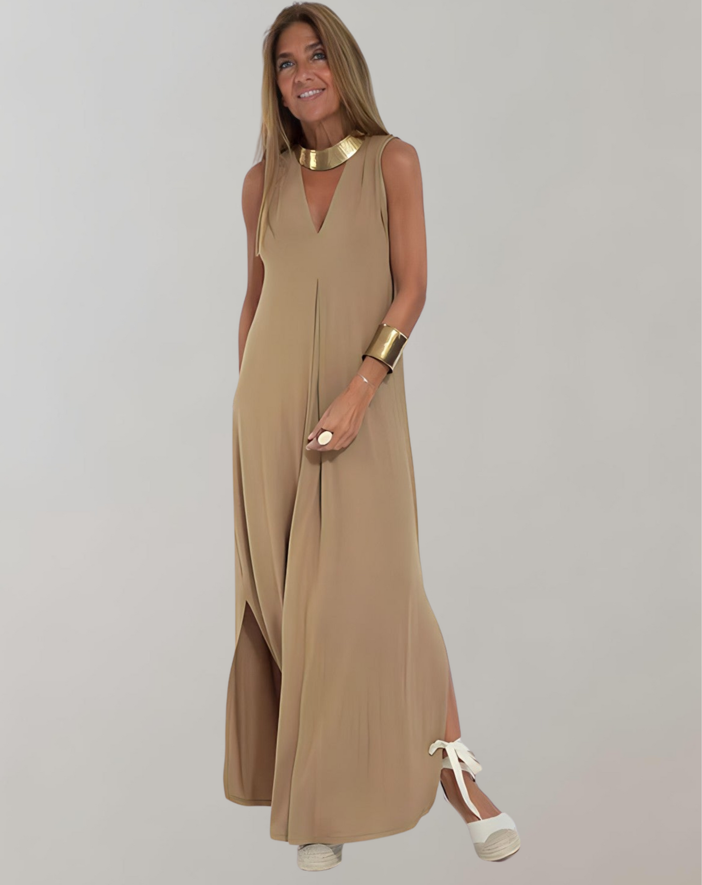 Women's Sleeveless V-Neck Maxi Dress | Summer