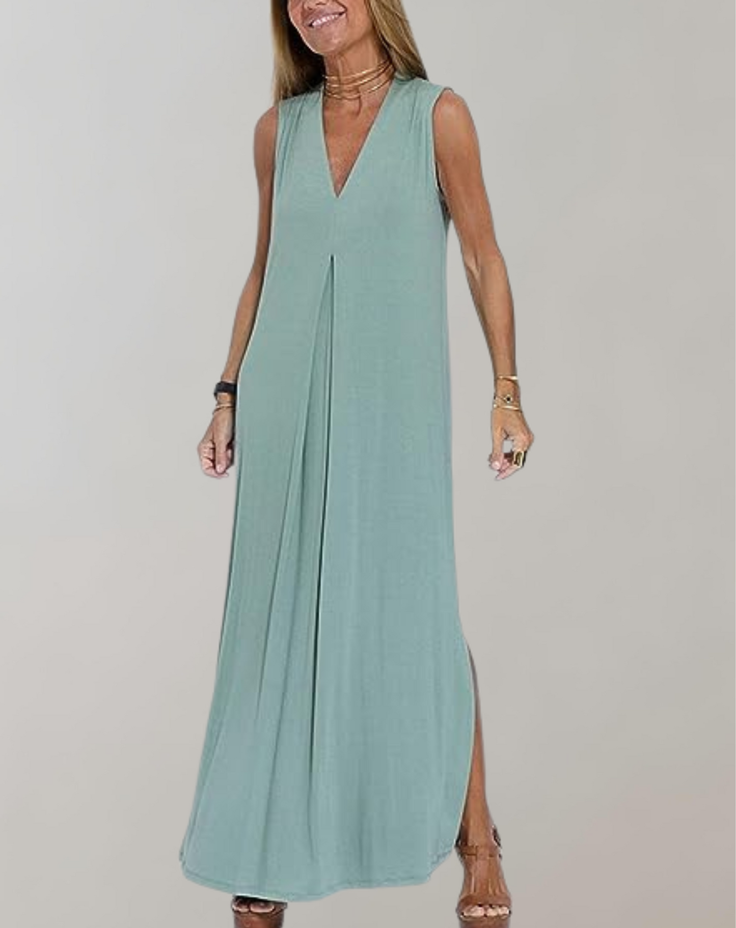 Women's Sleeveless V-Neck Maxi Dress | Summer