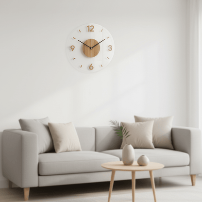 Silent Wooden Wall Clock in Minimalist Design