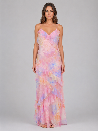 Women’s V-Neck Floral Summer Dress | Maxi