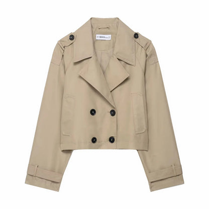 Women's Short Trench Jacket | Double Breasted