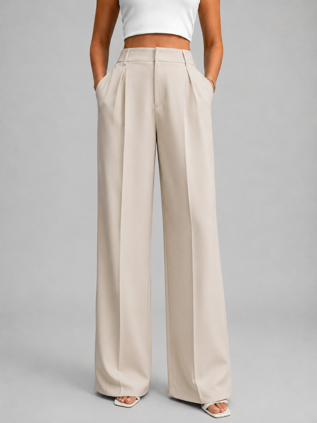 Women's High-Waisted Wide-Leg Pants | Smart Casual