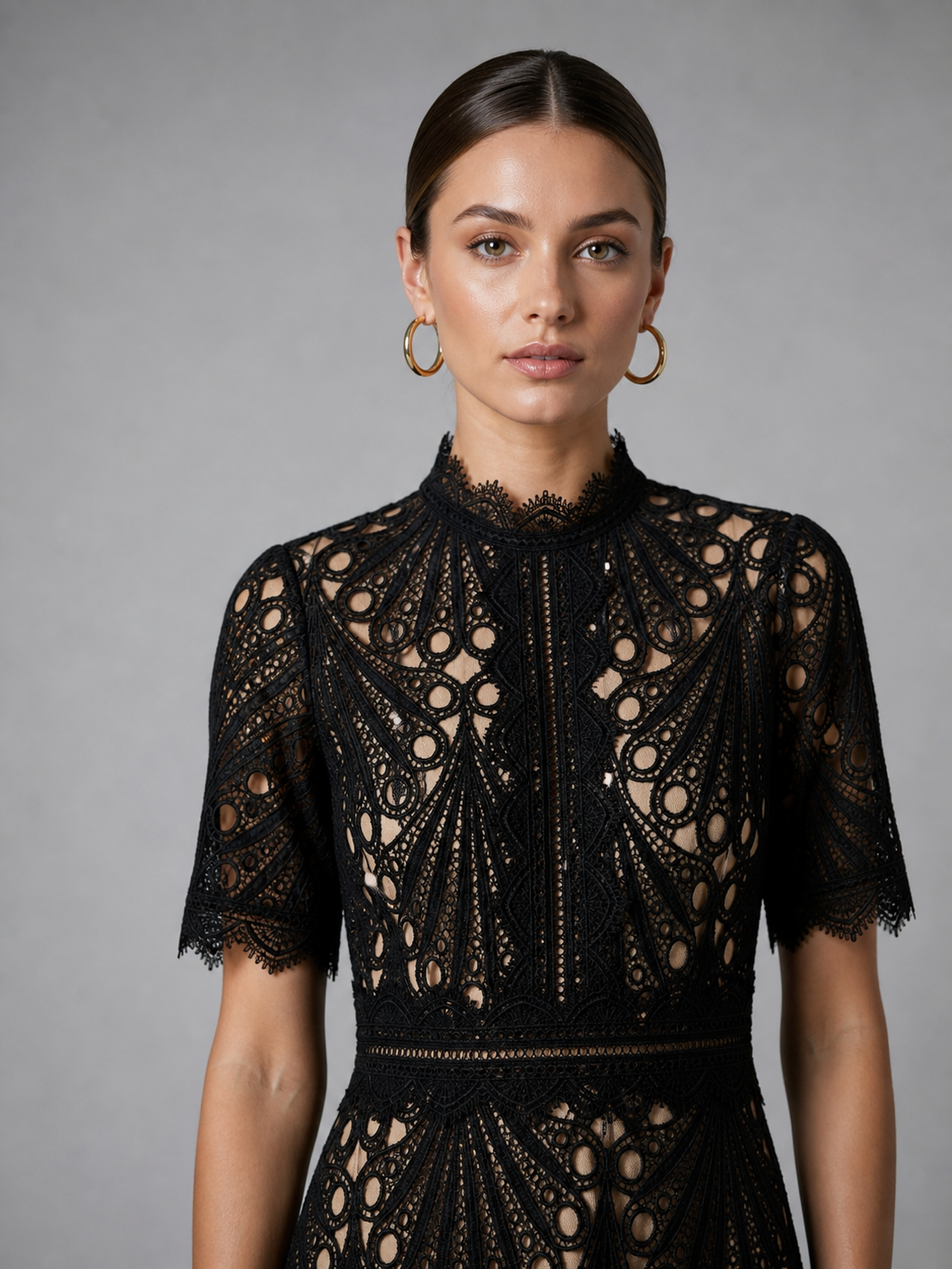 Women’s Mock Neck Wedding Guest Dress | Midi