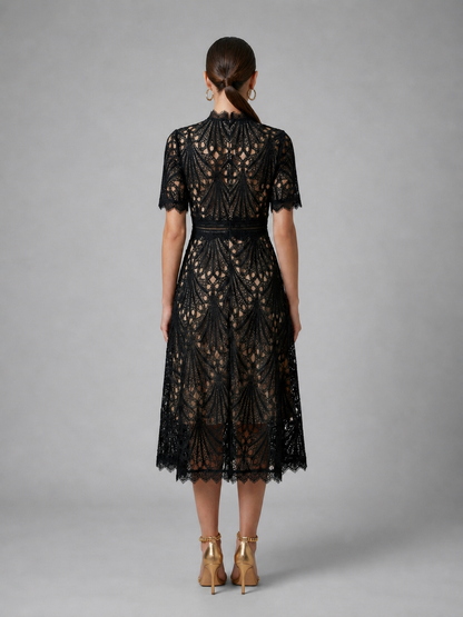 Women’s Mock Neck Wedding Guest Dress | Midi