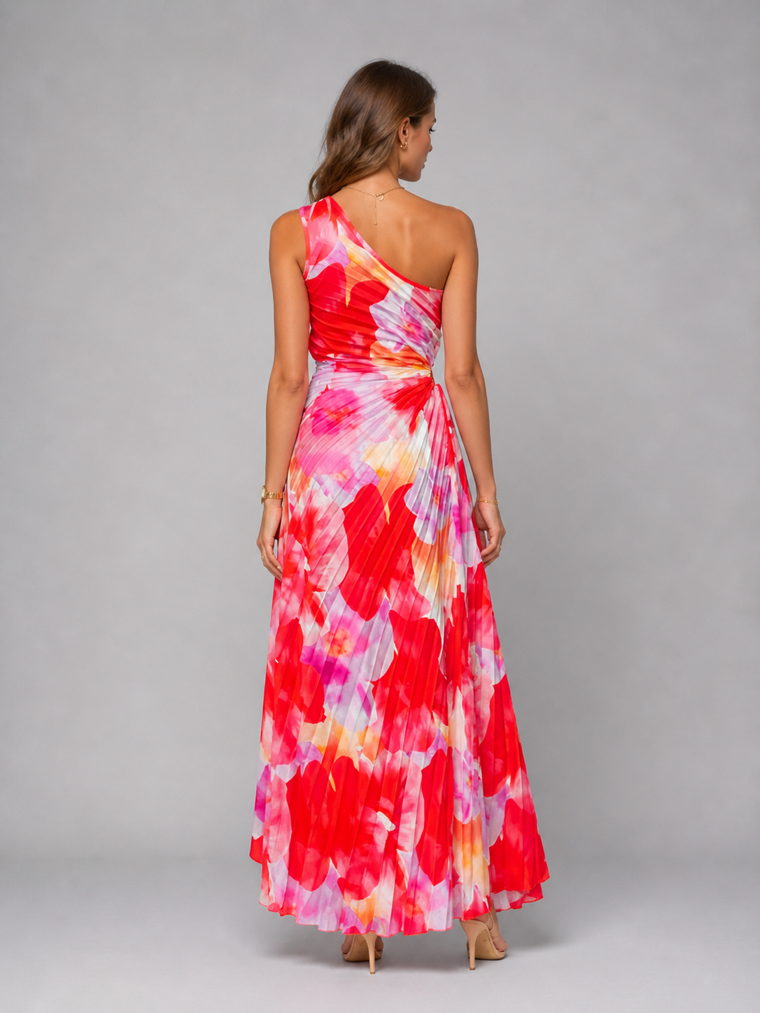 Women’s Vibrant Floral One-Shoulder Maxi Dress | Summer