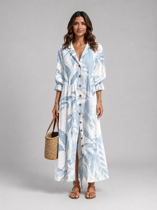 Women’s Relaxed Fit Printed Shirt Dress | Maxi