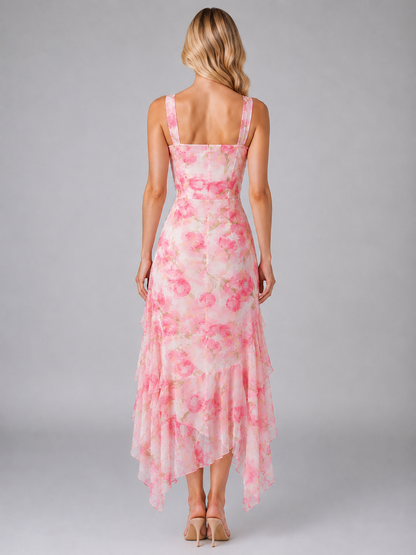 Women's Ruffle High-Slit Maxi Dress | Bodycon Date Night Gown