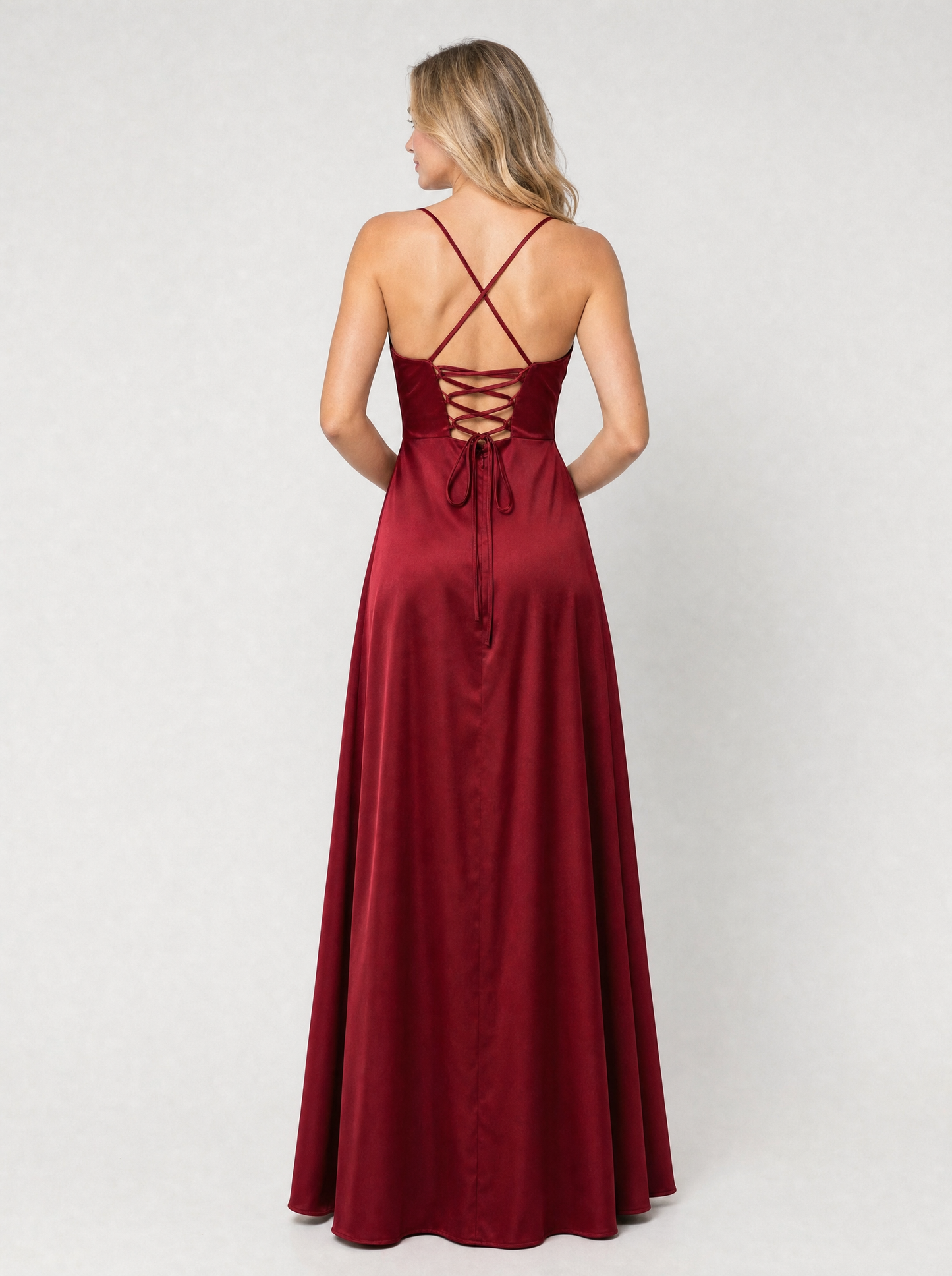 Women’s Cowl Neck Formal Evening Gown | with High Thigh Slit
