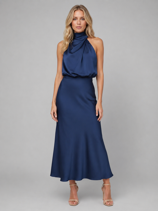 Women's High Neck Cocktail Gown | Maxi