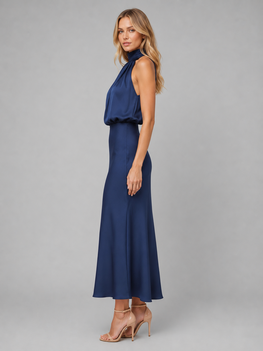 Women's High Neck Cocktail Gown | Maxi