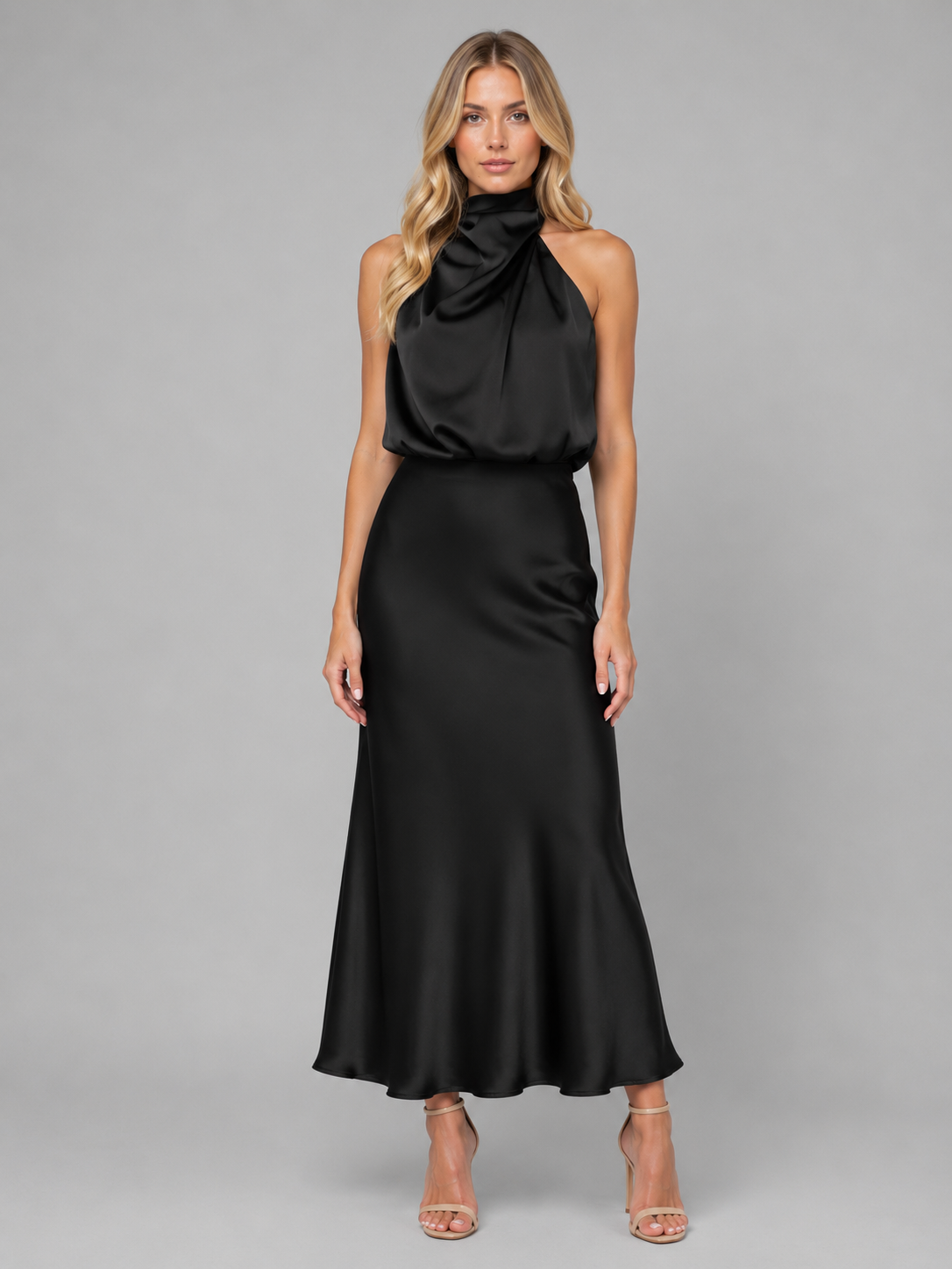 Women's High Neck Cocktail Gown | Maxi