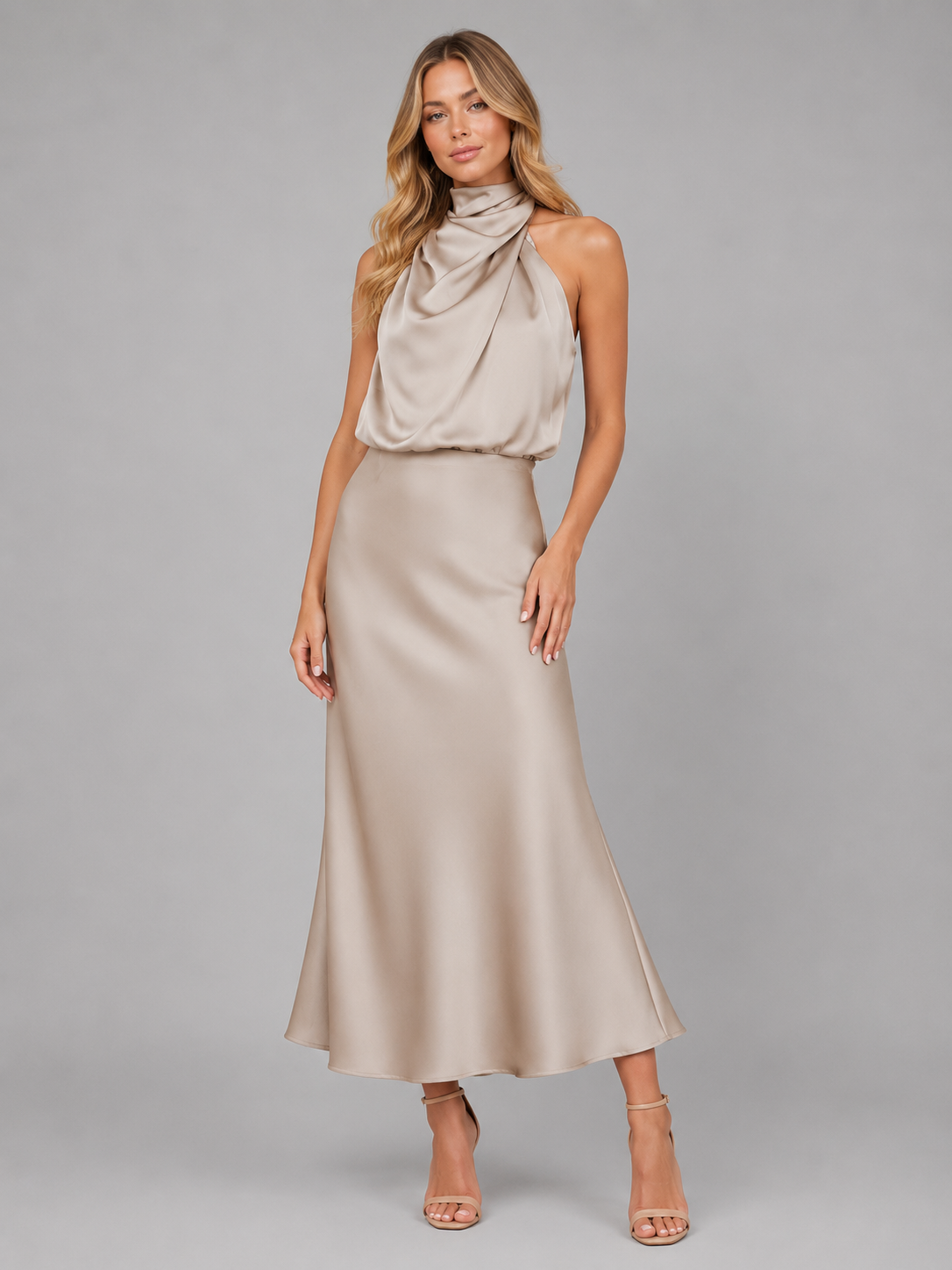 Women's High Neck Cocktail Gown | Maxi