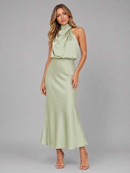 Women's High Neck Cocktail Gown | Maxi