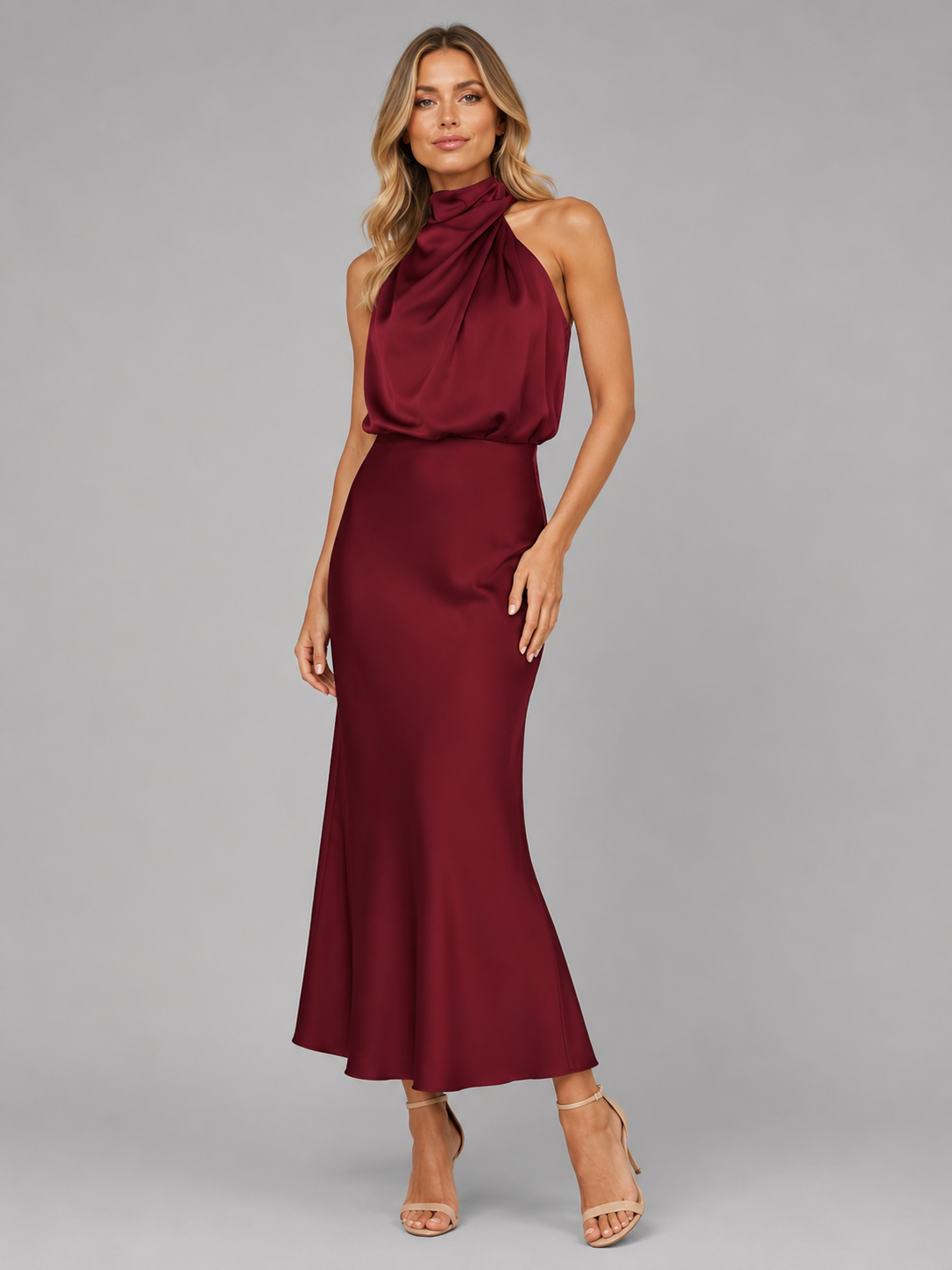 Women's High Neck Cocktail Gown | Maxi