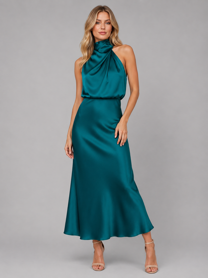 Women's High Neck Cocktail Gown | Maxi