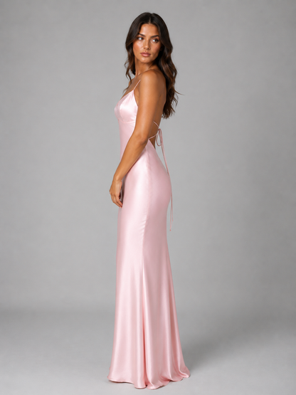 Women's Prom Evening Maxi Gown | with Spaghetti Straps