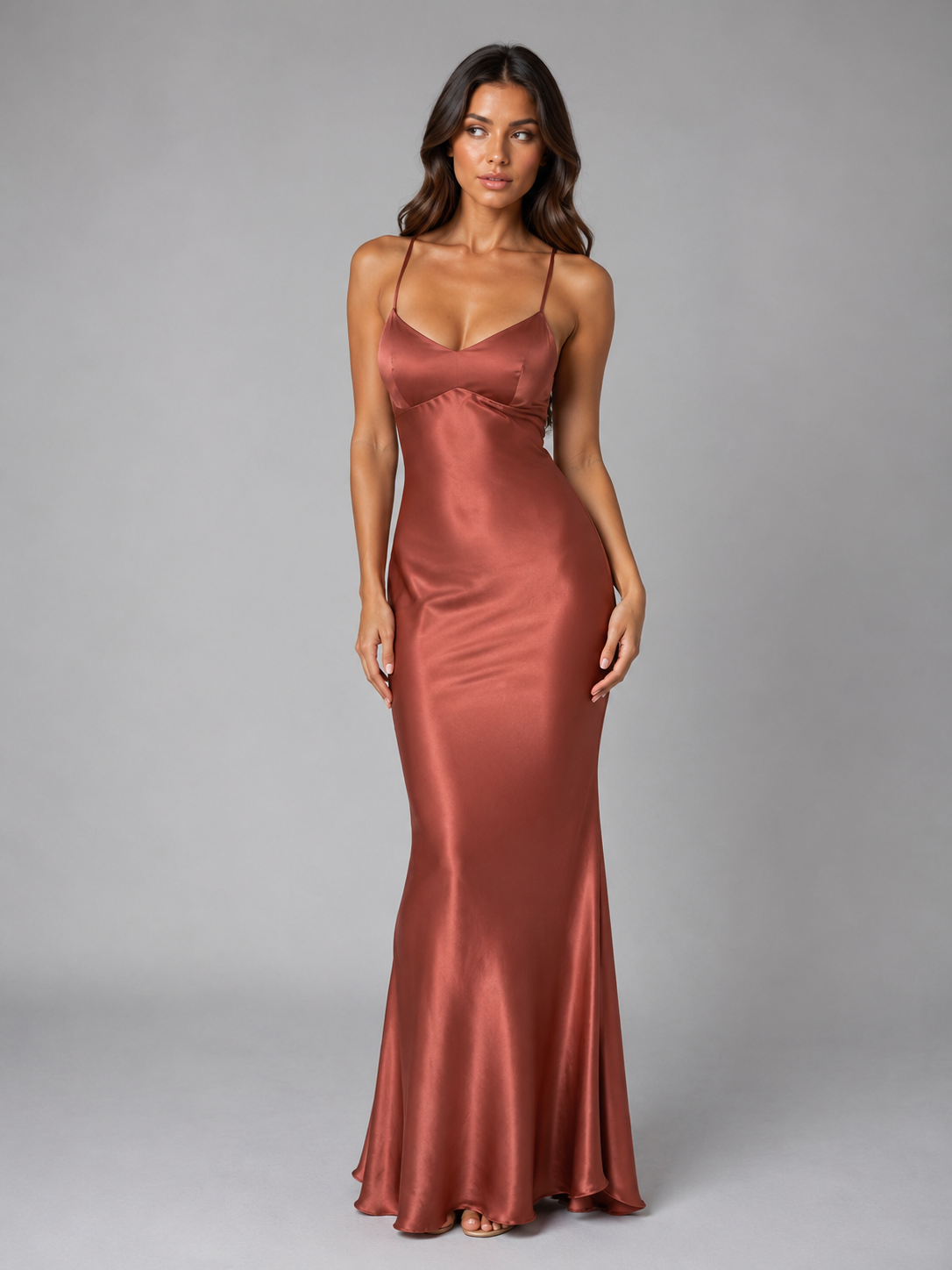 Women's Prom Evening Maxi Gown | with Spaghetti Straps