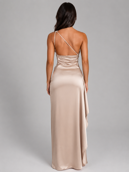 Women's One-Shoulder Evening Gown | with High Split